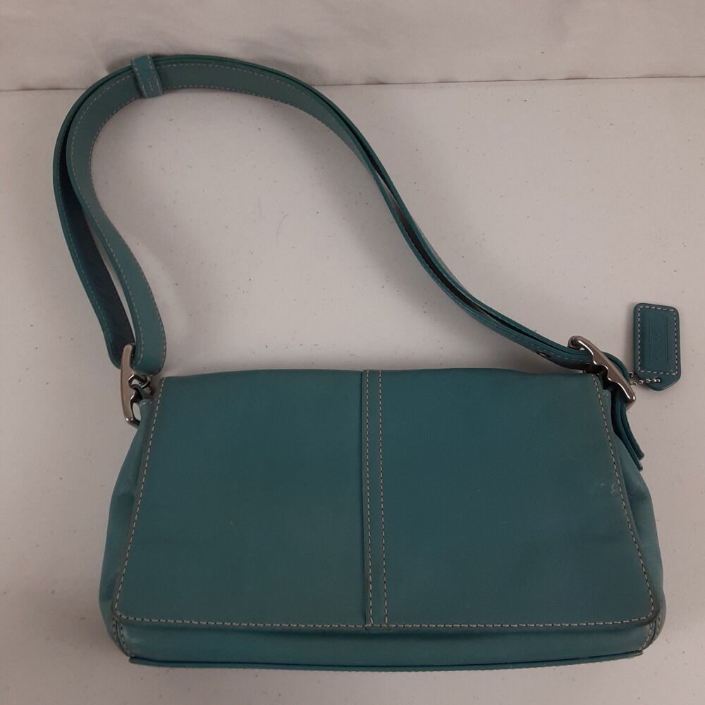 Coach Legacy Blue Leather Flap Shoulder Bag Vintage 2005 Model #9848 Crossbody
